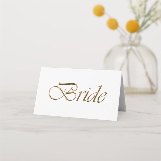Bruid Elegant gouden script Gereserveerde Trouwtaf Plaatskaartje (Achterkant)
