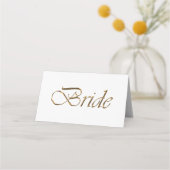 Bruid Elegant gouden script Gereserveerde Trouwtaf Plaatskaartje (Voorkant)