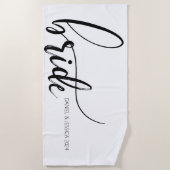 Bruid Elegante minimalistische bruiloft strandlake Strandlaken (Voorkant)