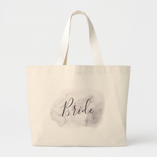 Bruid. Elegante waterverf bruiloft in stoffig paar Grote Tote Bag (Voorkant)