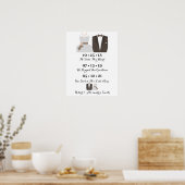Bruid en beste dag bruiloft Datum Ja Teken Poster (Keuken)