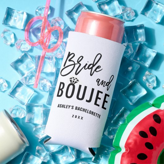 Bruid en Boujee Bachelorette Party Seltzer Blikjeskoeler (Insitu Zomer)