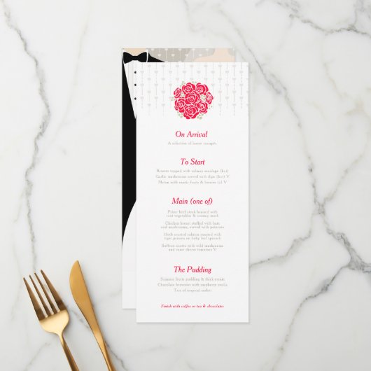 Bruid en bru menu (Voorkant / Achterkant in situ)