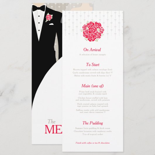 Bruid en bru menu (Voorkant / Achterkant)