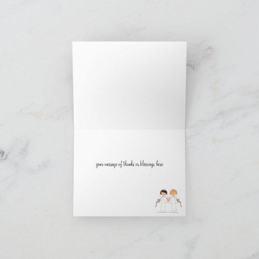 Bruid en Bruid Huwelijkskaarten Bedankkaart (Binnen)