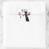 Bruid en bruid Lesbisch regenbooghart Vierkante Sticker (Tas)