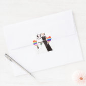 Bruid en bruid Lesbische regenbooghart Vierkante Sticker (Envelop)