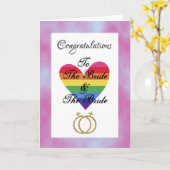 bruid en bruid vrolijke lesbische Gelukwensen Kaart (Gele Bloem)