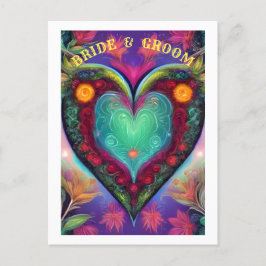  BRUID EN BRUIDEGAM   AANKONDIGINGSKAART