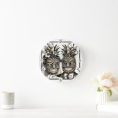 Bruid en bruidegom Aloha Ananas Tiki Hoofd Bruilof Ronde Klok (Huis)