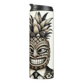 Bruid en bruidegom Aloha Ananas Tiki Hoofd Bruilof Thermosbeker (Geroteerd rechts)