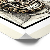 Bruid en Bruidegom Aloha Ananas Tiki Hoofd Trouwda Poster (Hoek)