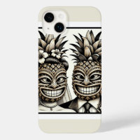 Bruid en Bruidegom Aloha Ananas Tiki Hoofd Trouwen