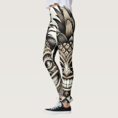 Bruid en Bruidegom Aloha Ananas Tiki Hoofd Trouwen Leggings (Links)