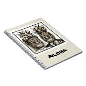 Bruid en Bruidegom Aloha Ananas Tiki Hoofd Trouwen Notitieboek (Rechterzijde)