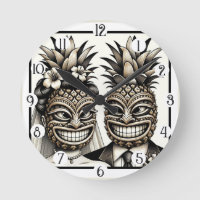 Bruid en Bruidegom Aloha Ananas Tiki Hoofd Trouwen