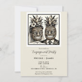 Bruid en bruidegom Aloha Ananas Tiki Verloving Kaart (Voorkant)