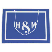 Bruid en bruidegom Ampersand Blauw Grote Gift Bag Groot Cadeauzakje (Voorkant)