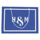 Bruid en bruidegom Ampersand Blauw Grote Gift Bag Groot Cadeauzakje (Achterkant)