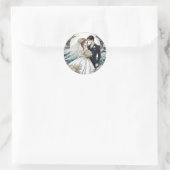 Bruid en bruidegom Anime bruiloft Ronde Sticker (Tas)