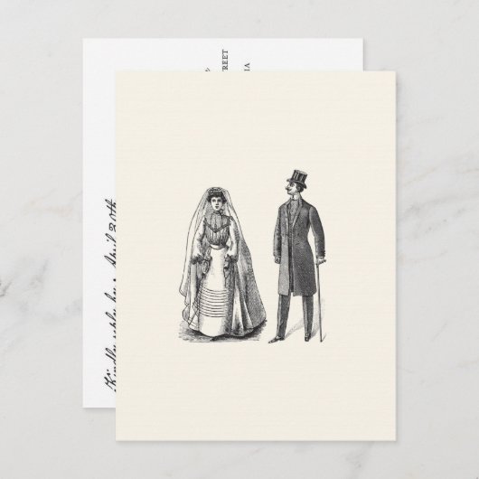 bruid en bruidegom antwoord Briefkaart (Voorkant / Achterkant)