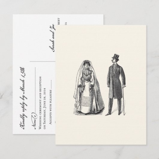  bruid en bruidegom antwoord Briefkaart (Voorkant / Achterkant)