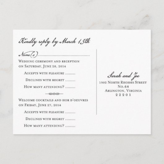  bruid en bruidegom antwoord Briefkaart (Achterkant)