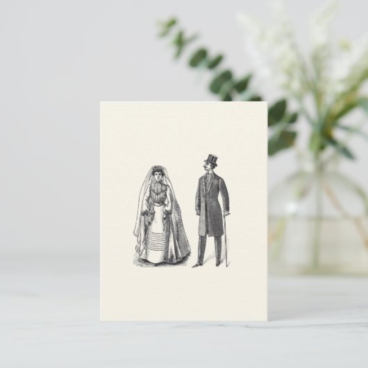  bruid en bruidegom antwoord Briefkaart (Staand voorkant)