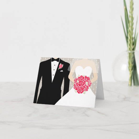 Bruid en bruidegom bedankt of berichtkaart (Voorkant)