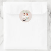 Bruid en Bruidegom Bedankt Ronde Sticker (Tas)
