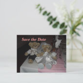 Bruid en bruidegom Beren Aankondigingskaart (Staand voorkant)