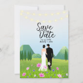 Bruid en bruidegom Bewaar de Datum Bruiloft Uitnod Kaart (Voorkant)