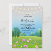 Bruid en bruidegom Bewaar de Datum Bruiloft Uitnod Kaart (Achterkant)