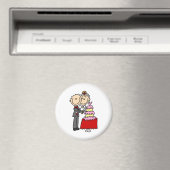 Bruid en bruidegom bij de bruidstaart magneet (Insitu (Vaatwasser))