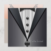 Bruid en Bruidegom Black Tie Feest Kaart (Voorkant / Achterkant)