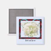 Bruid en Bruidegom Bloem Magnet voor Trouwfeest (Voorkant / Achterkant)