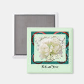 Bruid en Bruidegom Bloem Magnet voor Trouwfeest (Voorkant / Achterkant)