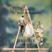 Bruid en bruidegom Bloemen Huwelijk Welkom Teken Acryl Bord (Neutraal)