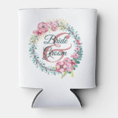 Bruid en bruidegom bloemenkrans blikjeskoeler (Voorkant)