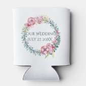 Bruid en bruidegom bloemenkrans blikjeskoeler (Achterkant)