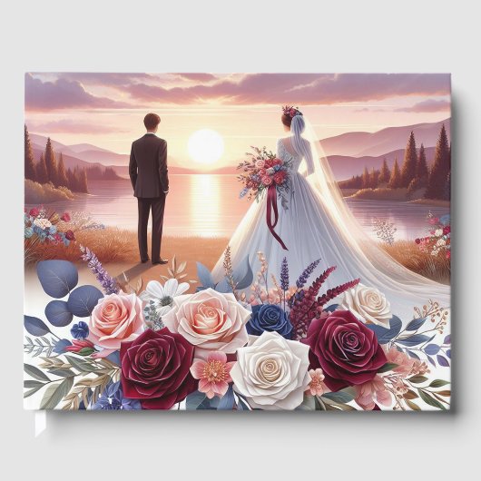 Bruid en Bruidegom Bloemenshop Bruiloft Gastenboek (Voorkant)