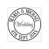 Bruid en bruidegom Blush Roze Bruiloft Rubberstempel (Afrduk)