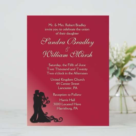 Bruid en bruidegom Bourgondië Kaart (Staand voorkant)