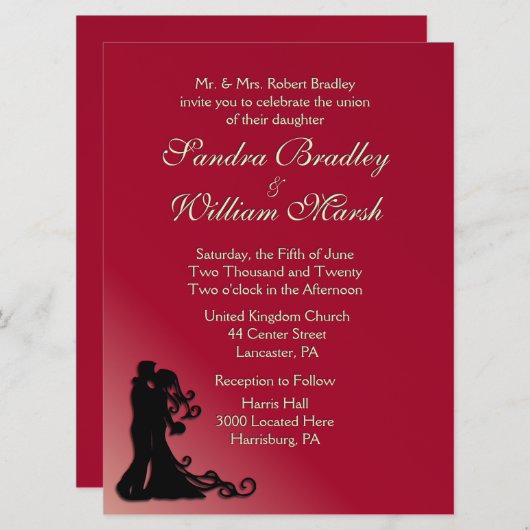 Bruid en bruidegom Bourgondië Kaart (Voorkant / Achterkant)