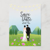 bruid en bruidegom Briefkaart bruiloft uitnodiging (Voorkant)