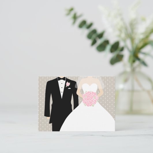 Bruid en bruidegom bruiloft info behuizing kaart (Staand voorkant)