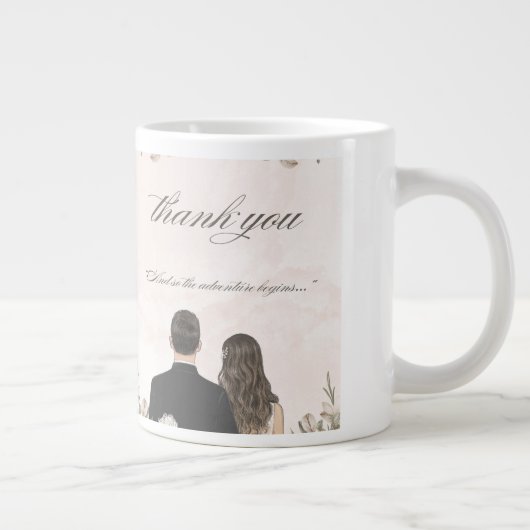 Bruid en bruidegom bruiloft Mok - Romantisch paar  (Rechts)