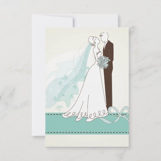 Bruid en bruidegom bruiloft RSVP (Achterkant)