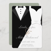 Bruid en bruidegom bruiloft uitnodiging Kaart (Voorkant / Achterkant)