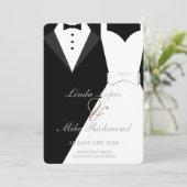 Bruid en bruidegom bruiloft uitnodiging Kaart (Staand voorkant)